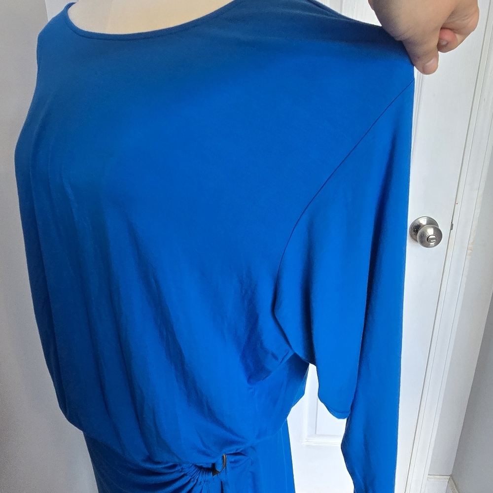 Free People | Large | Blue Long Sleeve Wrap Maxi Dress - Picture 7 of 12